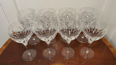 Vtg Set 8 ATLANTIS CRYSTAL Chartres Grand Goblets Large Tall 16 oz Wine Glasses