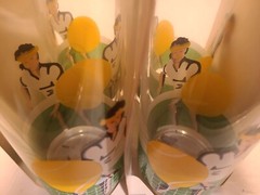 LIBBEY 4 COOLER TUMBLER GLASSES 15 OZ MCM TENNIS RETRO VTG NEW NIB BOX BAR PARTY