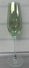 KROSNO Poland iridescent green champaign glass