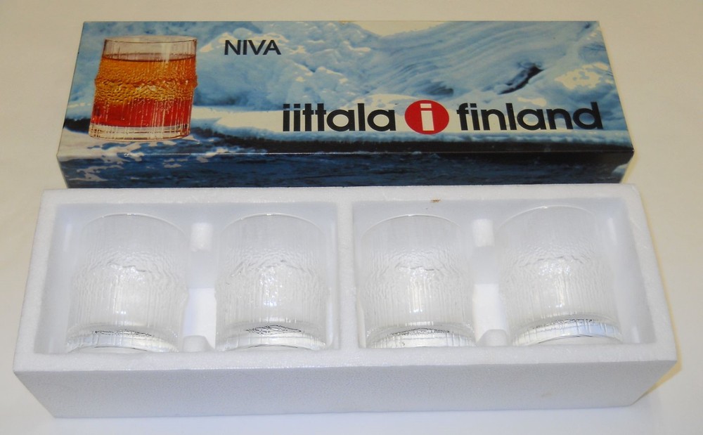 Tapio Wirkkala Vintage Niva Sherry Tumblers 4 Glasses Iittala Finland