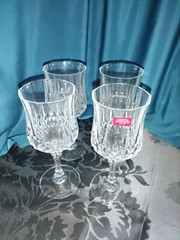 J B Durand’s Cristal D’Argues Set Of 4 5.5 Ozs Wine Glasses