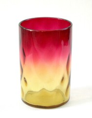 antique EAPG AMBERINA glass TUMBLER New England Glass 1883 diamond optic