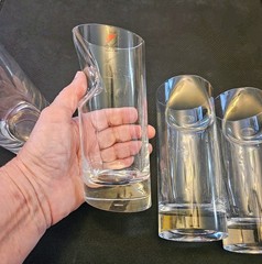 Ice Stopper Glasses by Angelo Mangiarotti for Cristallerie Colle, 1980s Set of 4