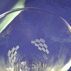 Anchor Hocking Cubist Pilsner Glass Clear Etched Design Collectible Drinkware