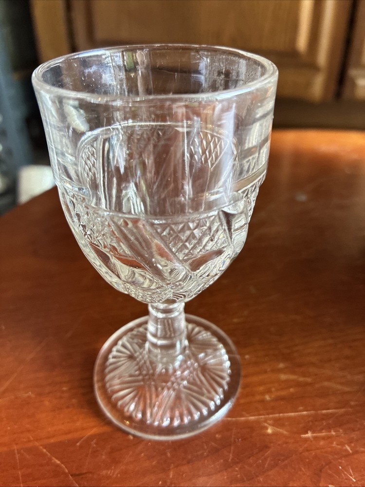 EAPG Jones,Cavitt & Co. #126 Mitred Diamond Points aka Zig Zig Cordial Wine 1887