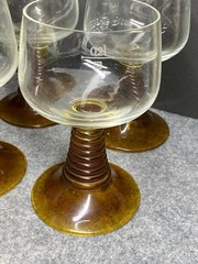 Lot of 4 Schott Zwiesel Roemer Amber Beehive Stem Glasses Germany 5.5”