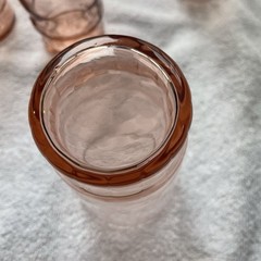 Vintage Pink Depression Glass Tumblers Set Of 9, 10 Oz