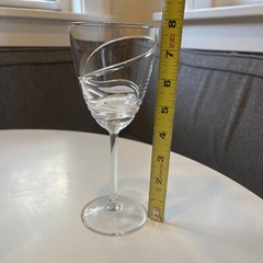 Birks by Ajka “Silver Crystal Ribbon” Wine Water Glass Or Goblet 7 3/4” Tall