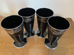Duncan Miller Ripple Call of the Wild Silver Overlay Tumblers, Set of 4