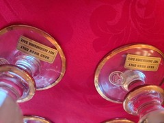 Vintage Set of 6 Medici Champagne Flutes Arte Italica 24k Gold Trim
