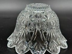 Crystal Bowl Cut Glass Imperial Star Burst Design Flower Ruffle Rim 6.5 Diameter