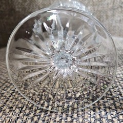 Libby Hobstar Stem Heavy Cut Wine Goblet Drinking Glass 12oz Vintage 7 in Clear