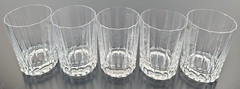 5 Dansk Oval Facette Old Fashioned Vintage Clear Panel Whiskey Rocks Finland Lot