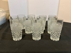 5.5 Inch Vintage ANCHOR HOCKING WEXFORD Flat Iced Tea Glasses Set Of 11
