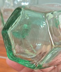 2 Vintage Libbey CHIVALRY Spanish Green Old Fashioned Rocks Textured Glasses