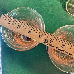 4 Beautiful Pink Heavy Glass Entertaining Goblets