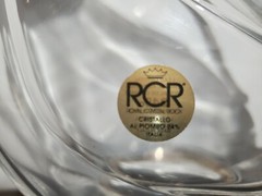 RCR Silverplate Pitcher Decanter Carafe Italian Royal Crystal Rock Vintage