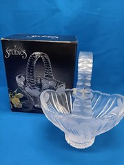 West Germany Crystal Clear Sutton Place II 6-1/2″ Basket dish w/ frosted leaves