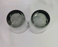 VTG Set Of 2 Smoky Glass Lowball Drinking Glasses Barware Size 3.25” EUC