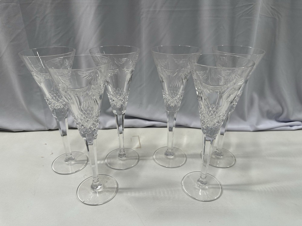 Set of 6- Waterford Crystal Millennium Peace Dove Toasting Flute Champagne Glass
