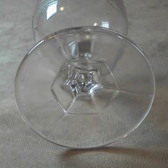 EAPG Gillinder & Sons No 46 Rail Fence Band Water Goblet Clear Antique Glass