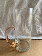 Vintage glass tumblers with assorted colored handles