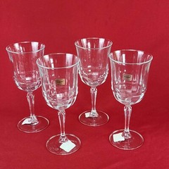 Vintage Luminarc Crystal Goblets (4) / Wine Glasses 8″ Tall -Syracuse Tag