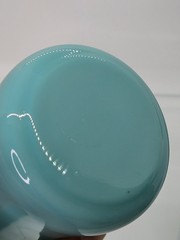 Turquoise Blue Opaline Glass Tumbler Cups Possibly French Portieux? 3 3/4″ Tall