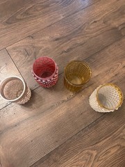Vintage Fenton Hobnail French Flat Tumbler Mid Century Modern lot of 4