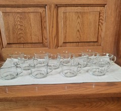 Set Of 12 VTG ARCOROC FRANCE CLEAR GLASS Tea / Coffee / Punch CUPS – 2.5” TALL