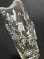 Set of 4 Vintage MCM Etched Rocks Glasses Water Fowl Ducks W/Pitcher 3.5” & 8”