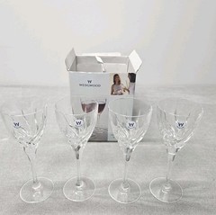 Wedgwood Elegance Crystal Red Wine Glasses Set of 4 NIB 24% Lead Stemware