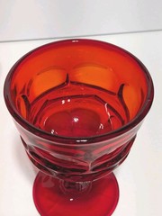 Set Of 2 Fostoria Argus Ruby Red Stemmed HFM Wine Glasses 4 7/8″ Vintage