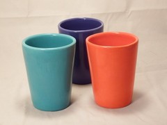 3 Metlox California Pottery Poppy Trail Tumblers 200 Series Marked 235 T U.S.A.