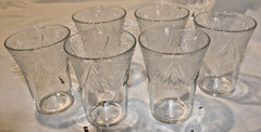 Hazel Atlas – Depression Glass – Royal Lace Clear – 9 oz Tumblers – Set of 6