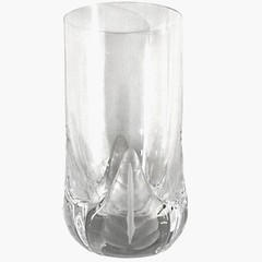 Heavy Crystal Elegant Embellished Frosted 3D Leaf Base Highball Glasses-Set of 6