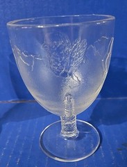 4 EAPG Chicken Foot Stem Goblets Glasses 4″ Tall