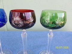 Lot of 4 Nachtmann Schliff Schleuder Cut to Clear 7 1/2″ Tall Hock Wine Glasses