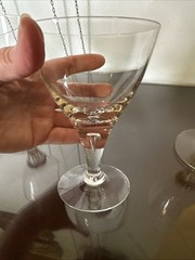 Vtg Skruf Sweden Encased Teardrop Stem Champagne/wine Glasses 6 Oz Set Of 7