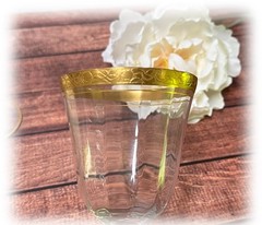 2 Gold Encrusted Wine Glasses Tiffin-Franciscan Stem 14196 Rambler Rose Mismatch