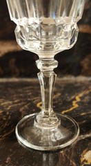 Set 4 Vtg France ESPRIT Vertical Cut Crystal Glasses.