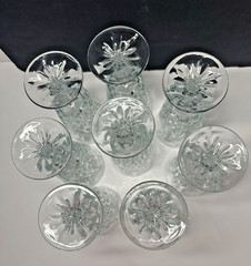 8 Libbey Cambridge Water Ice Tea Goblets Vintage Crystal LIBBEY GLASS COMPANY