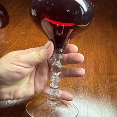 1- Cambridge Glass Red “Tally Ho” 61/2” LIQUOR WINE COCKTAIL Champagne