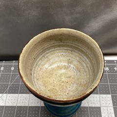 Studio Art Pottery Ceramic Glazed Stoneware Wine Goblet / Chalice Signed