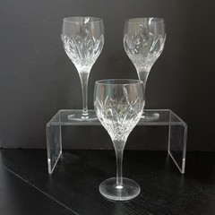 Atlantis Chartres Wine Glasses Cut Blown Glasses Portugal 7 in (Set of 3)