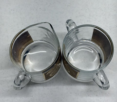 Culver Vintage Florentine Pattern 22K Gold MCM Creamer And Sugar Set Signed