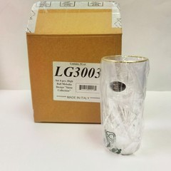 Lorren Home Trends Siena Collection Crystal Water Beverage or Ice Tea Glass 4 pc