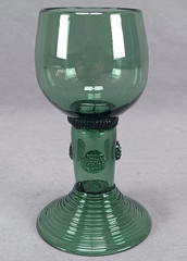 18th Century British Blown Green Flint Glass Wine Roemer Circa 1770s B