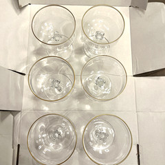 Lenox Desire Gold Rim Champagne Glasses Vintage Set of Six