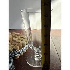 VTG Clear Glass Paneled Water Goblet Faceted Knob Stem 6.5 Inch Iced Tea Glass